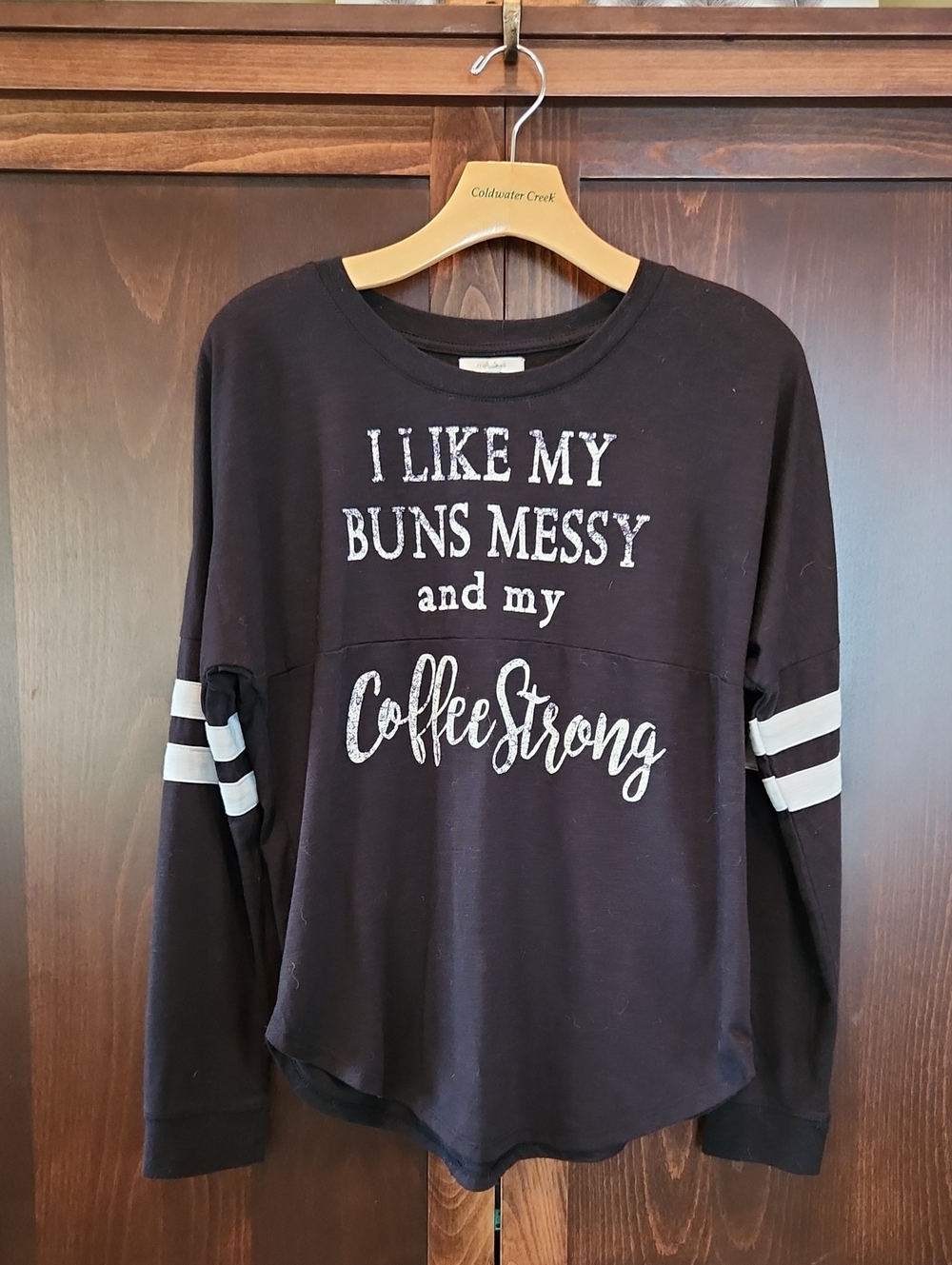 Maurices Black Graphic Crewneck Sweatshirt with White Print